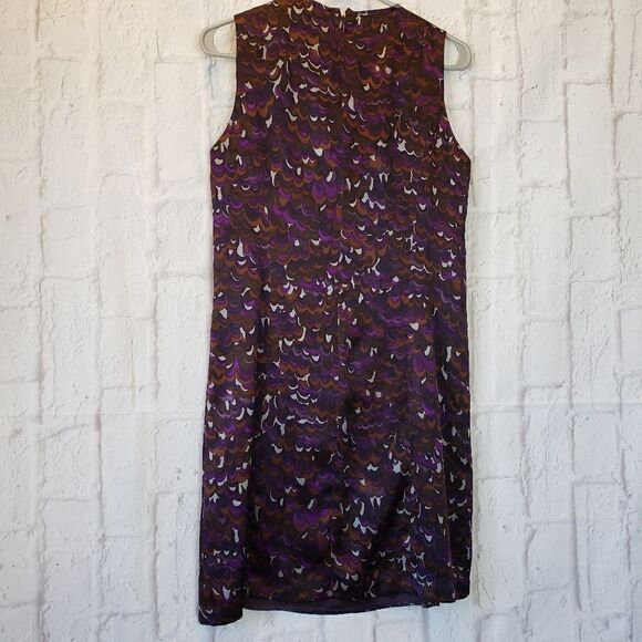NANETTE LEPORE Sleeveless Purple Print Silk Dress 4 - Picture 3 of 9